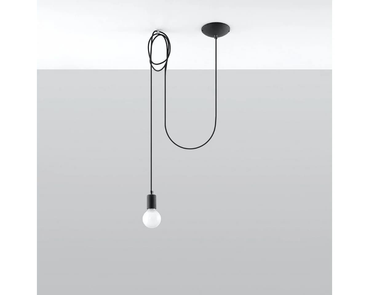 SOLLUX lighting Hängeleuchte Edison 1 Schwarz