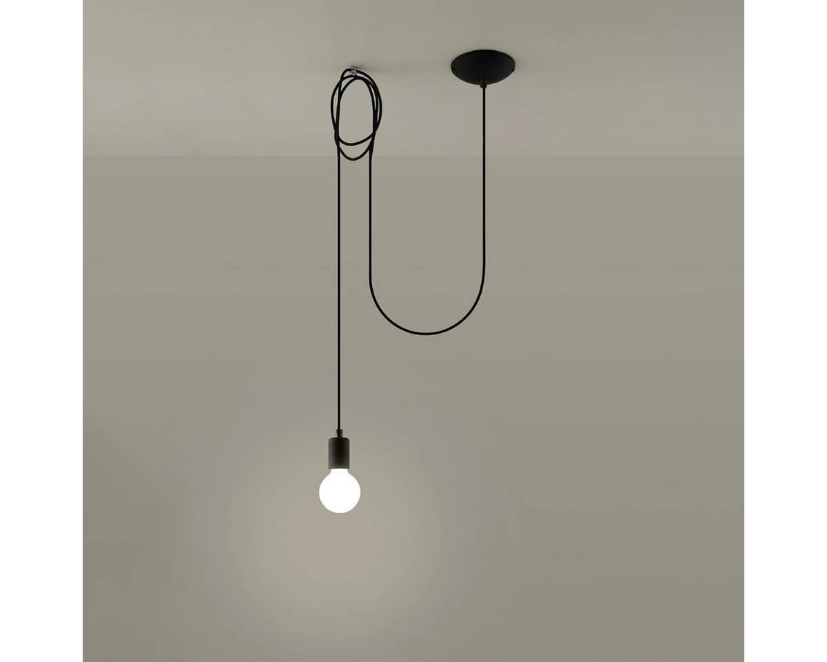 SOLLUX lighting Hängeleuchte Edison 1 Schwarz - Bild 3