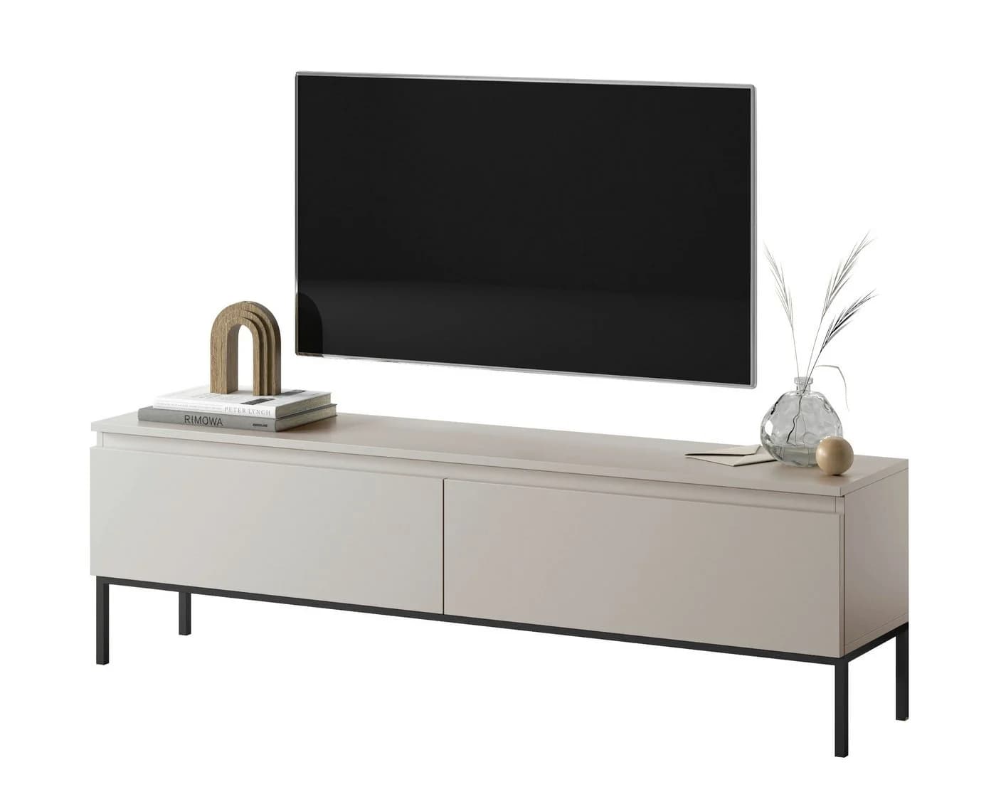 Selsey TV-Schrank BEMMI 2-türig mit Metallgestell Beige - Bild 2