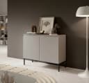 Selsey Sideboard BEMMI 2-türig mit 4 Fächern Schwarz Metallgestell Bild 1