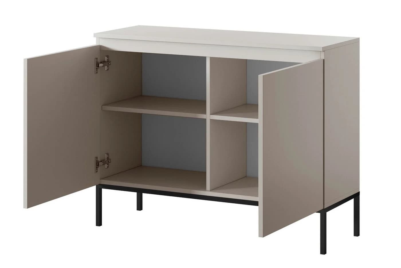 Selsey Sideboard BEMMI 2-türig mit 4 Fächern Schwarz Metallgestell - Bild 4