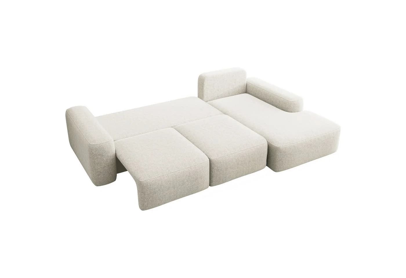 Selsey Ecksofa CARNOS mit Schlaffunktion und Bettkasten Chenille Creme - Bild 3