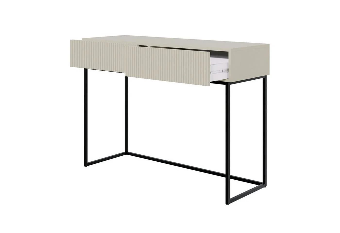 Selsey Schminktisch VELDIO Grau Metallgestell 2 Schubladen - Bild 3