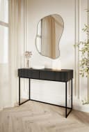 Selsey Schminktisch VELDIO 2 Schubladen Metallgestell Schwarz Bild 1