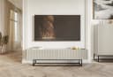 Selsey TV-Lowboard Veldio 175 cm mit Riffelfronten und Metallgestell Bild 1