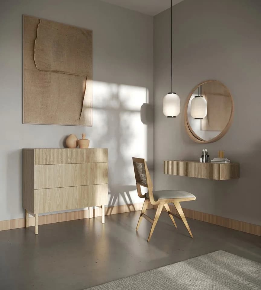 Selsey Schminktisch NOLIE mit 2 Schubladen Holzoptik Eiche - Bild 4