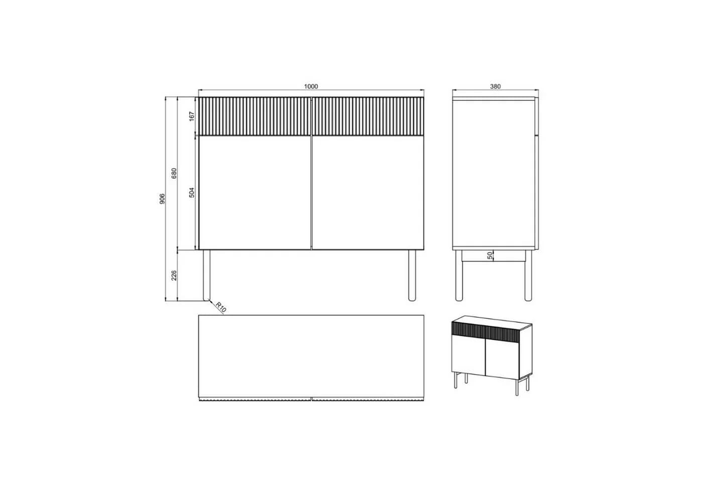 Selsey Sideboard NOLIE Beige 2-türig mit Schubladen - Bild 5