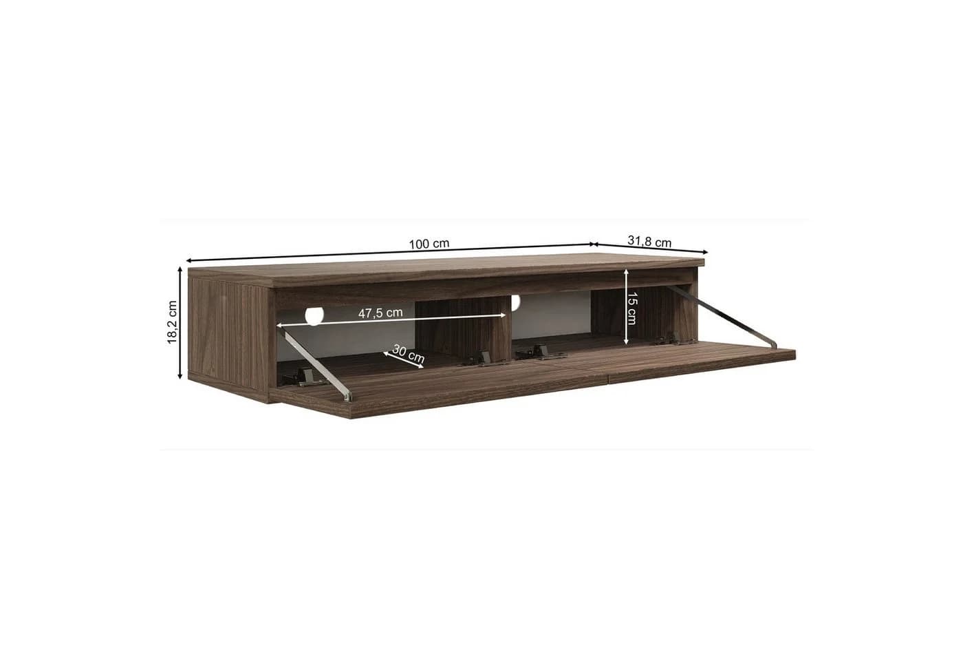 Selsey TV-Schrank BEMMI SLIM TV-Lowboard in Nussbaumoptik - Bild 4