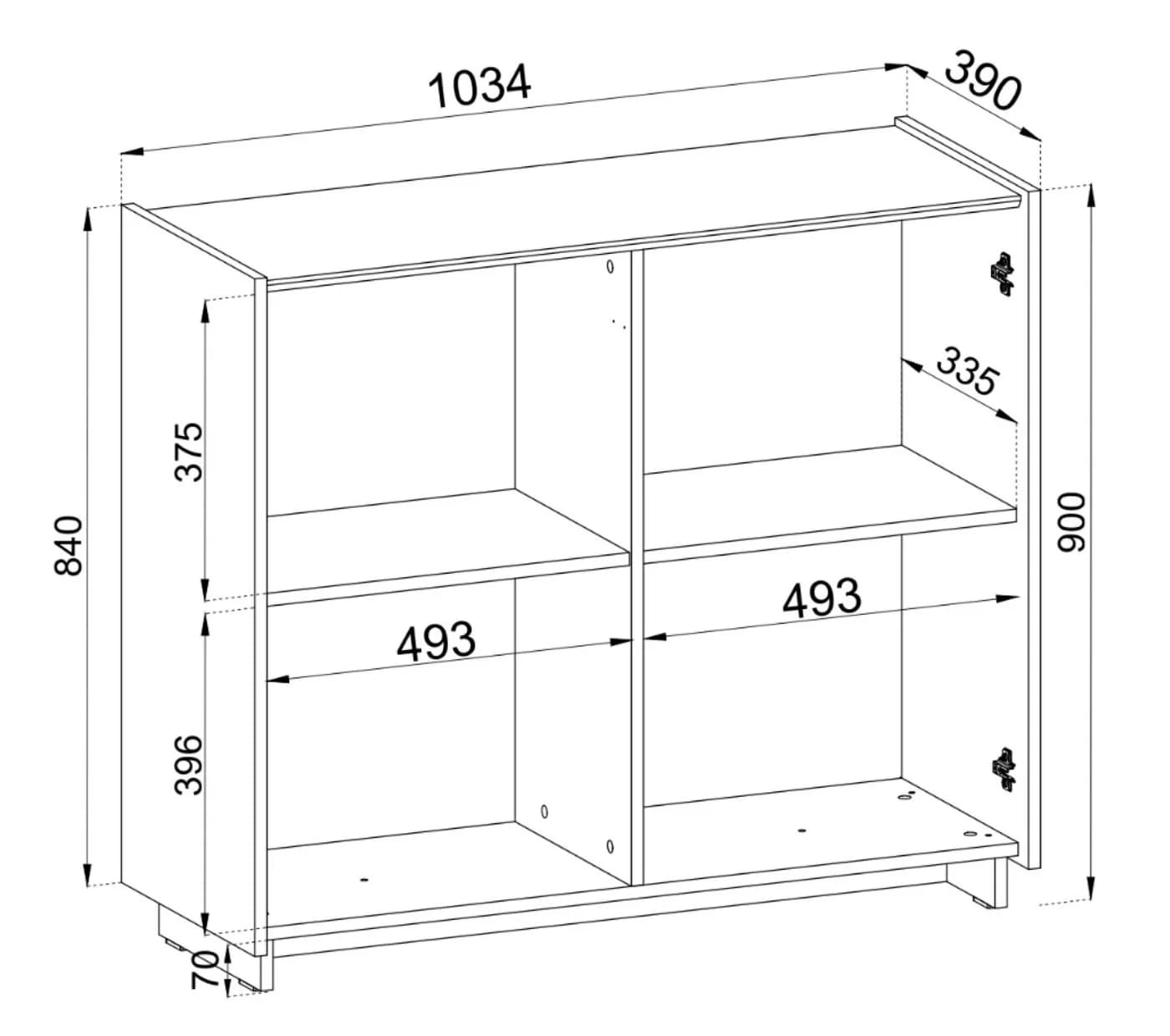 Selsey Sideboard MAGRO Kaschmir Matt Push-to-Open 2 Türen - Bild 4