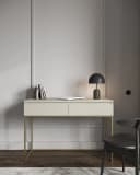 Selsey Schminktisch BEMMI Grau/Beige mit goldenen Beinen Bild 2