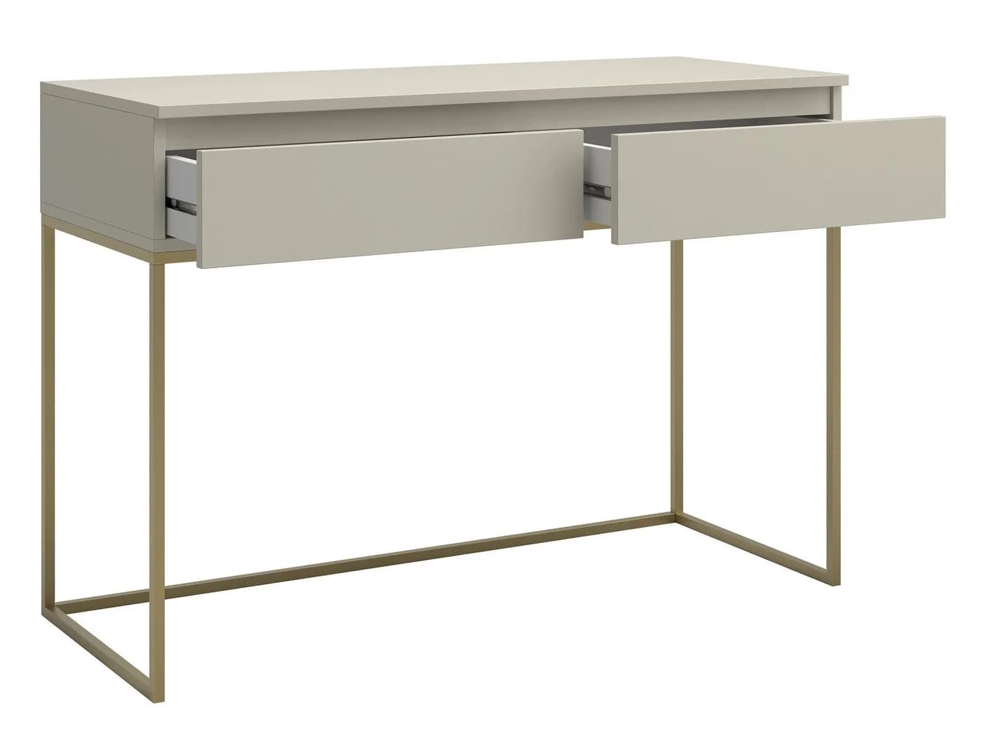 Selsey Schminktisch BEMMI Grau/Beige mit goldenen Beinen - Bild 3
