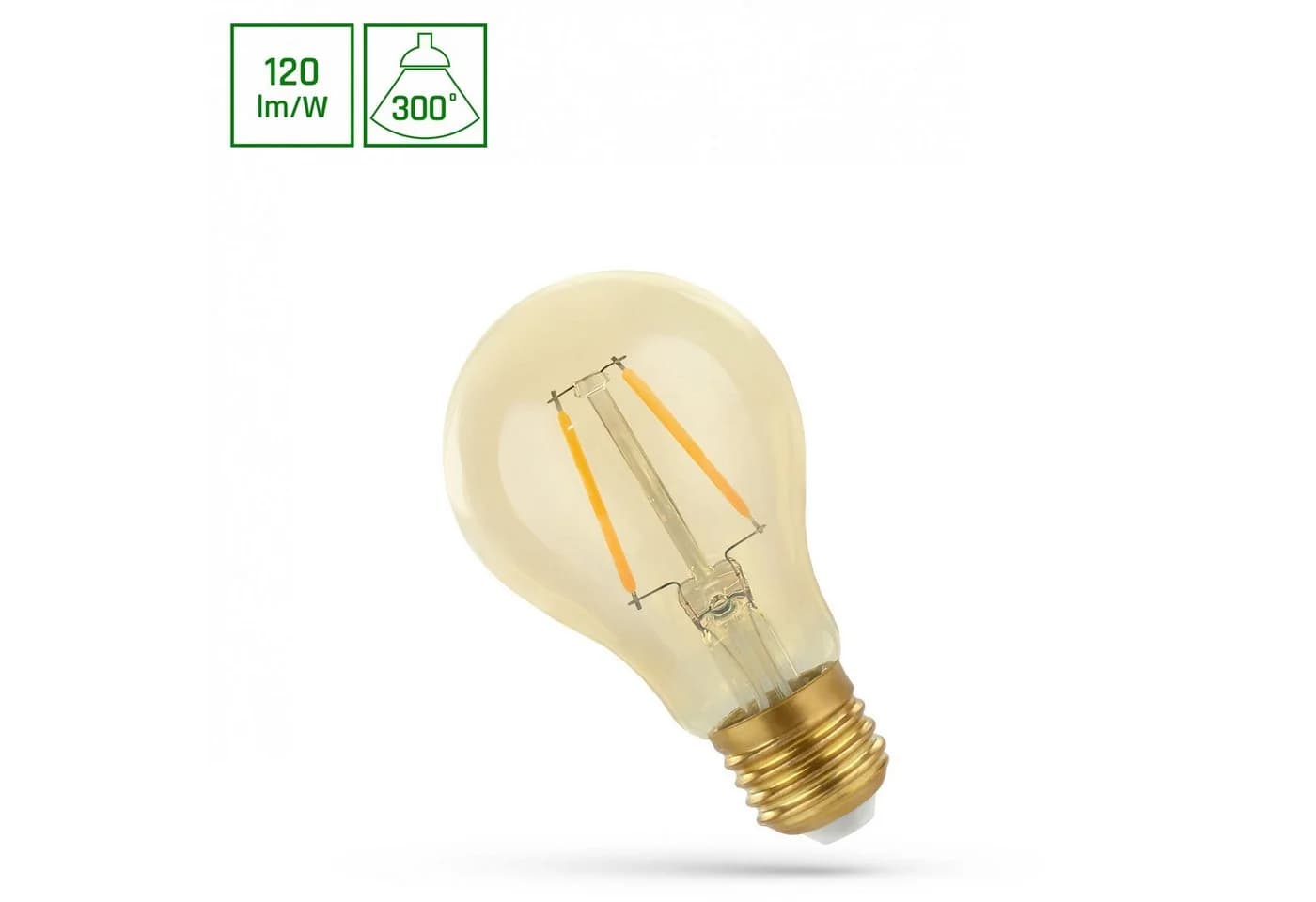 Spectrum LED-Leuchtmittel E27 2W 210lm Warmweiß 2400K Retro Gold - Bild 2