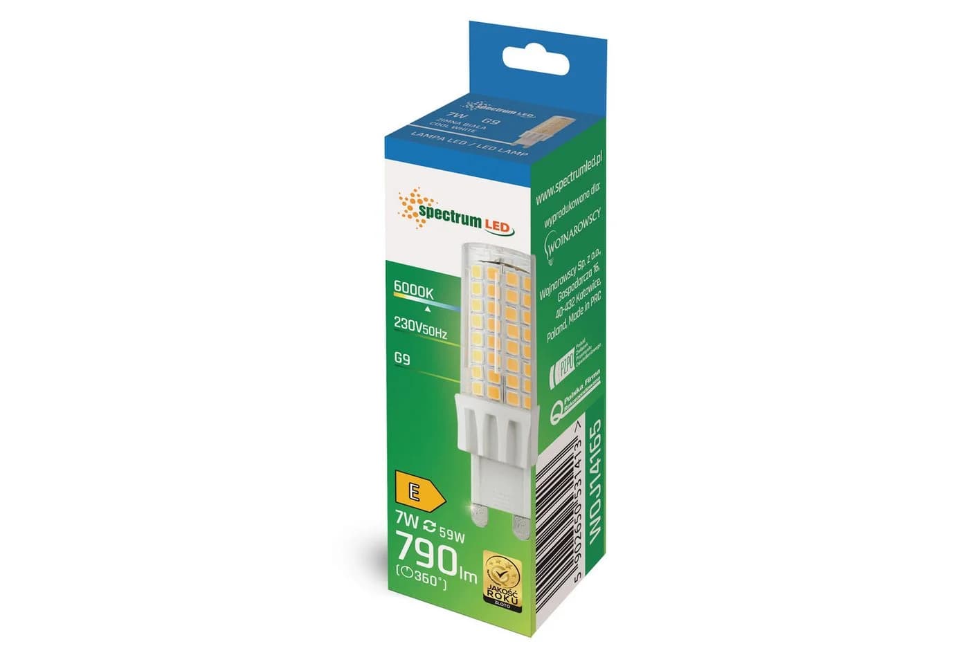 Spectrum LED G9 Leuchtmittel 7W Kaltweiß 6000K 790lm