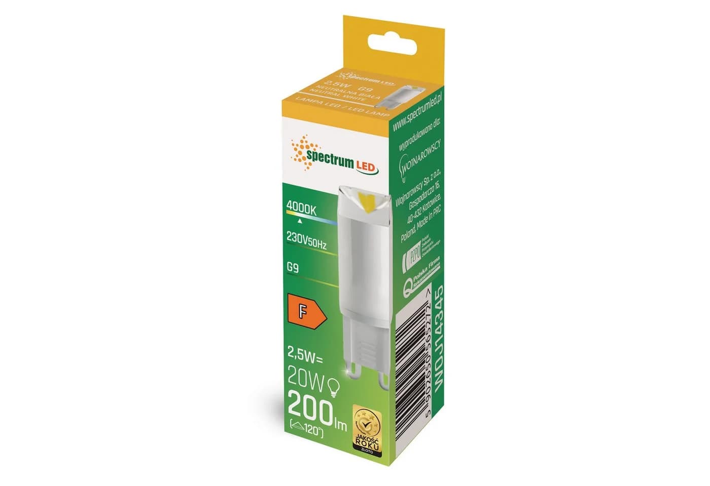 Spectrum LED-Leuchtmittel G9 2,5W Neutralweiß 4000K 200lm