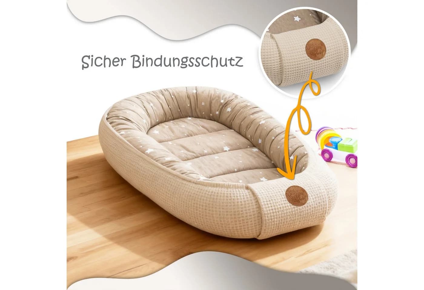 Totsy Babynest Neugeborene Nestchen Schlange Handmade - Bild 4