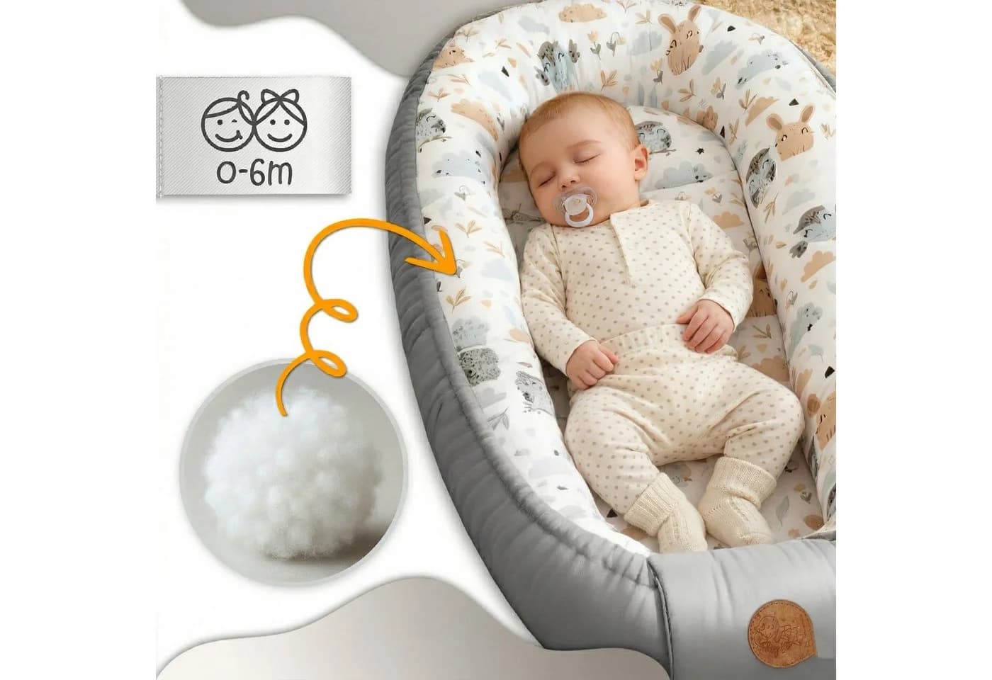 Totsy Baby Kuschelnest Babynest Neugeborene 90 x 50 cm - Baby Nestchen - Bild 3