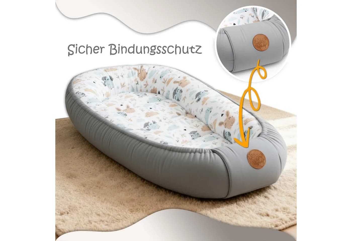 Totsy Baby Kuschelnest Babynest Neugeborene 90 x 50 cm - Baby Nestchen - Bild 4