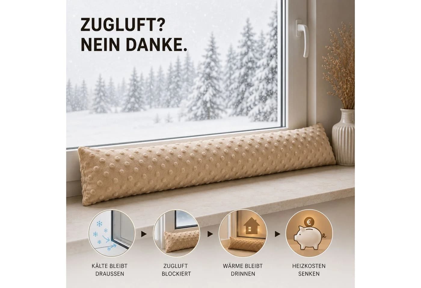 Totsy Baby Zugluftstopper Tür & Fenster Grau Baumwolle - Bild 4