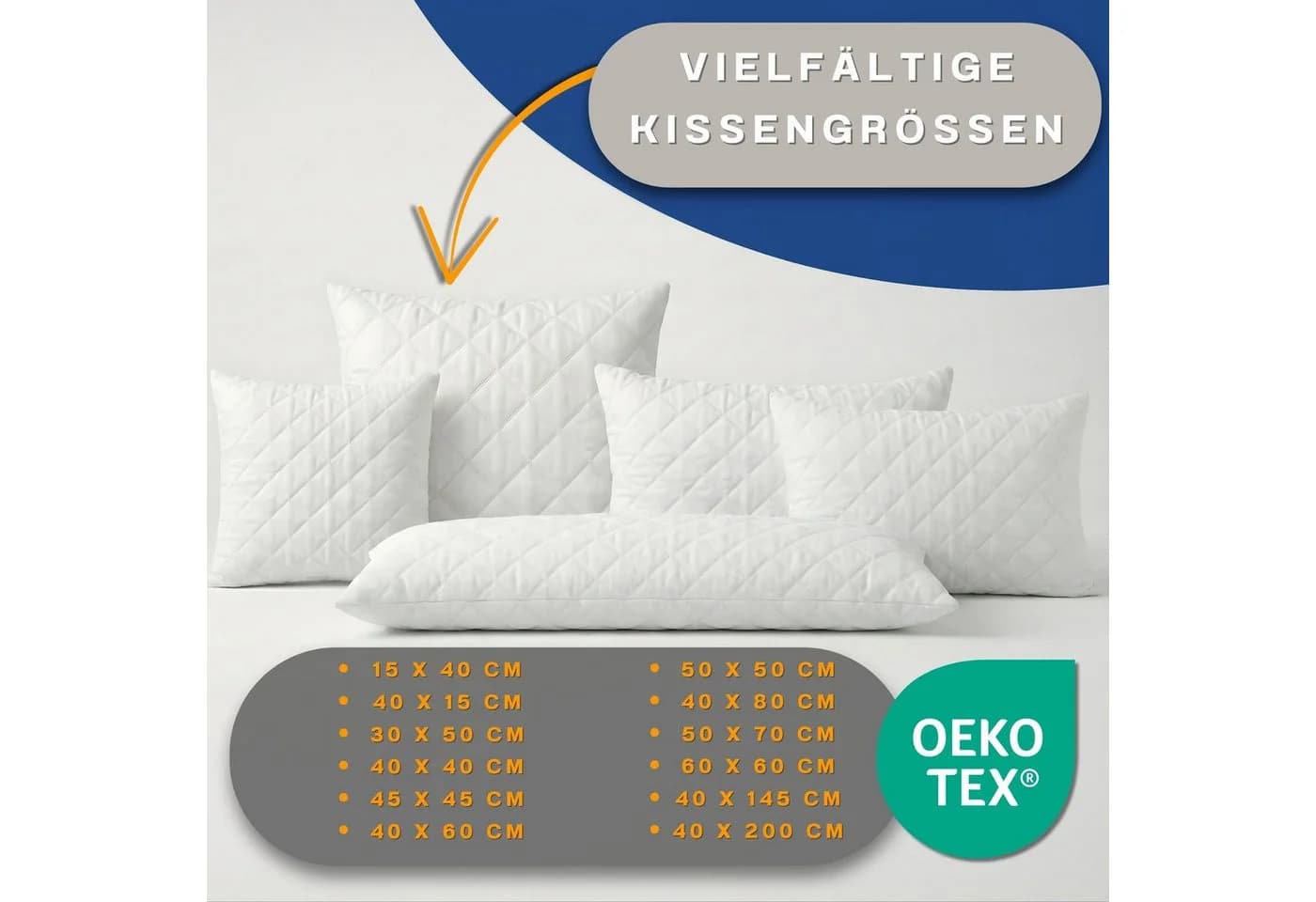 Amazinggirl Kopfkissen Mikrofaser Weiß - Schlafkissen Allergiker geeignet