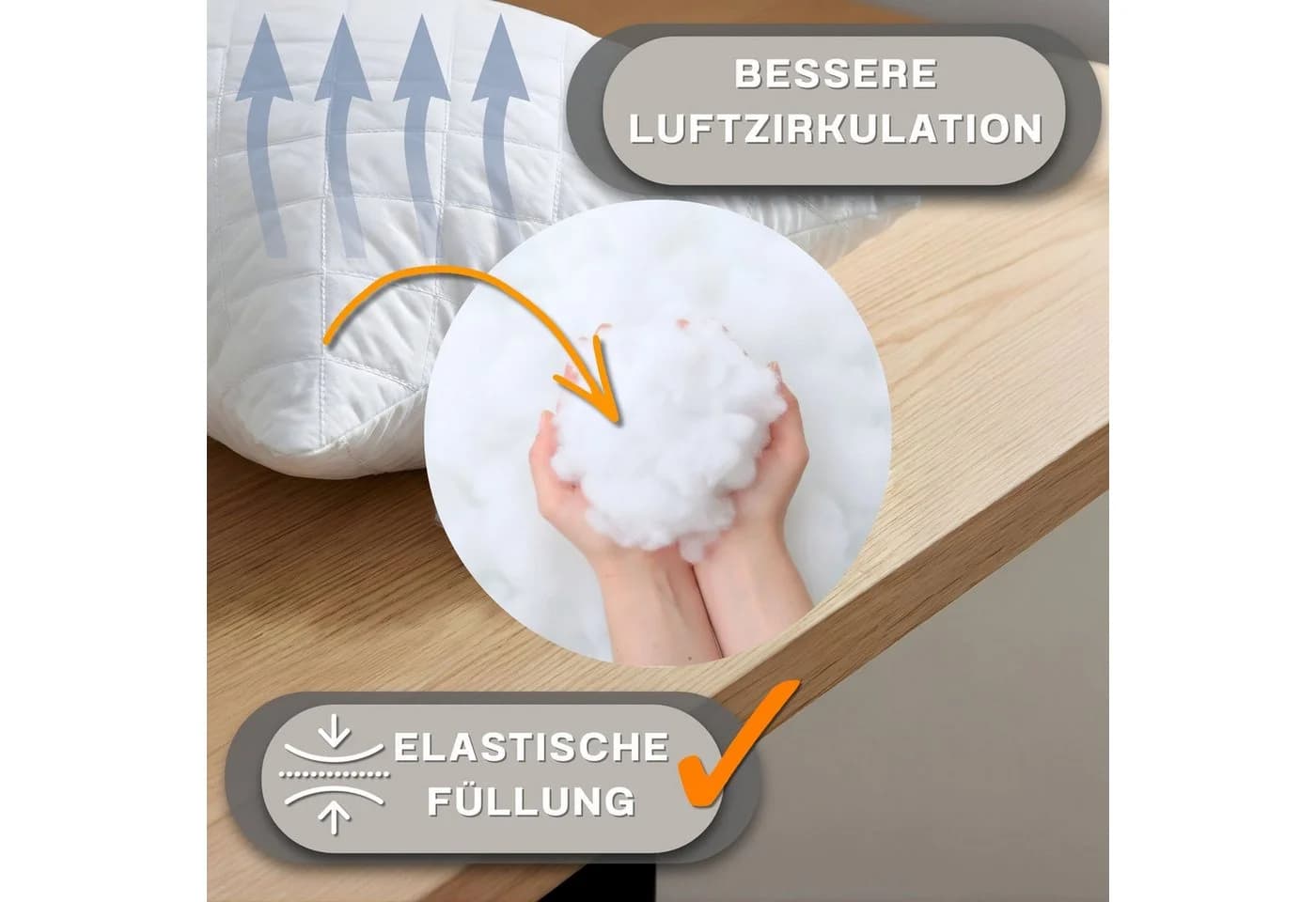 Amazinggirl Kopfkissen Mikrofaser Weiß - Schlafkissen Allergiker geeignet - Bild 3