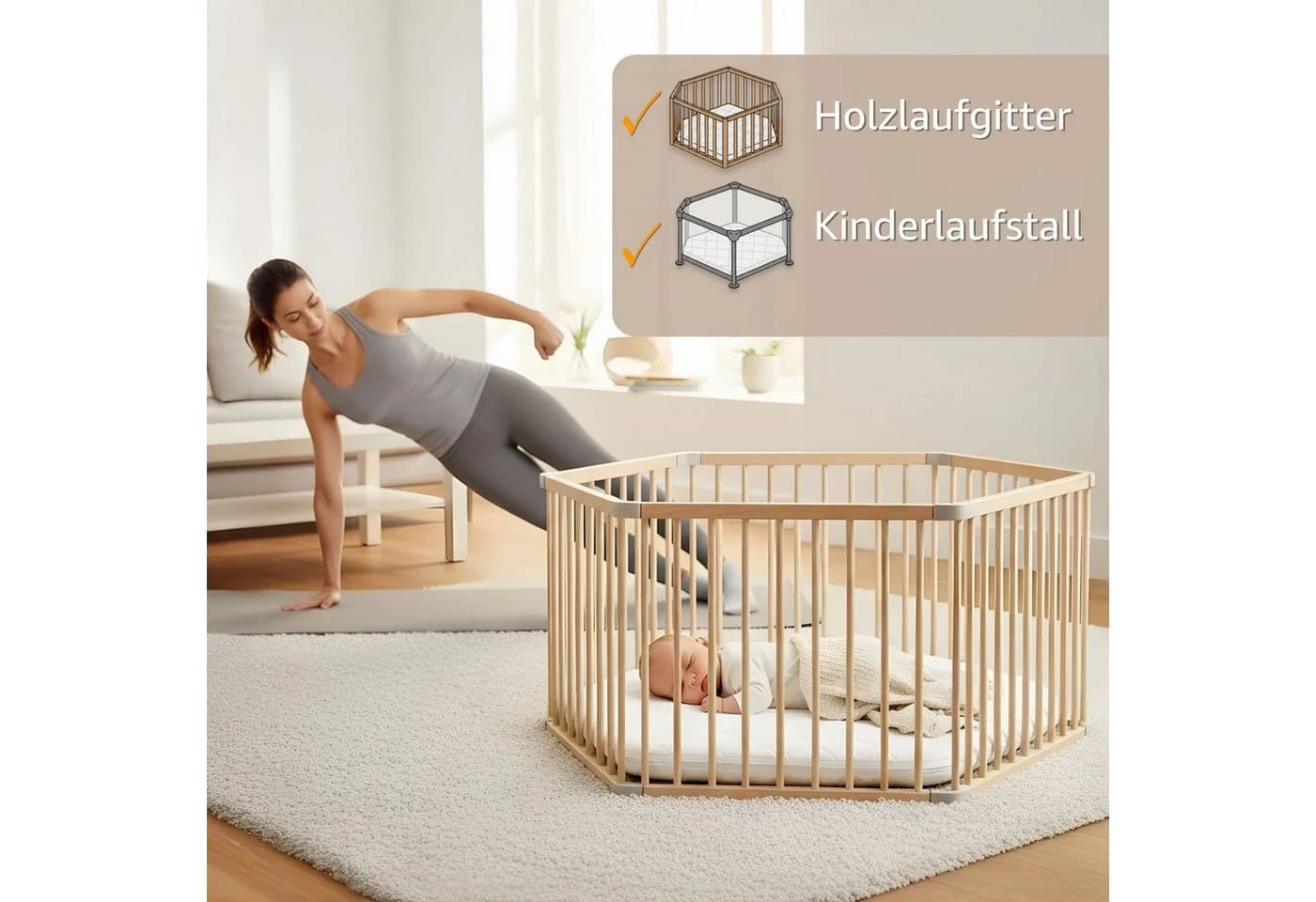 Babymatratze Laufgittereinlage 6-eckig Totsy Baby - Bild 3