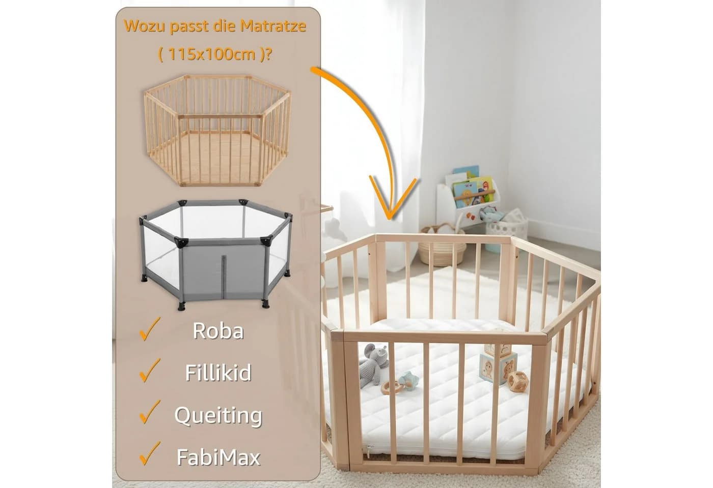 Babymatratze Laufgittereinlage 6-eckig Totsy Baby - Bild 4