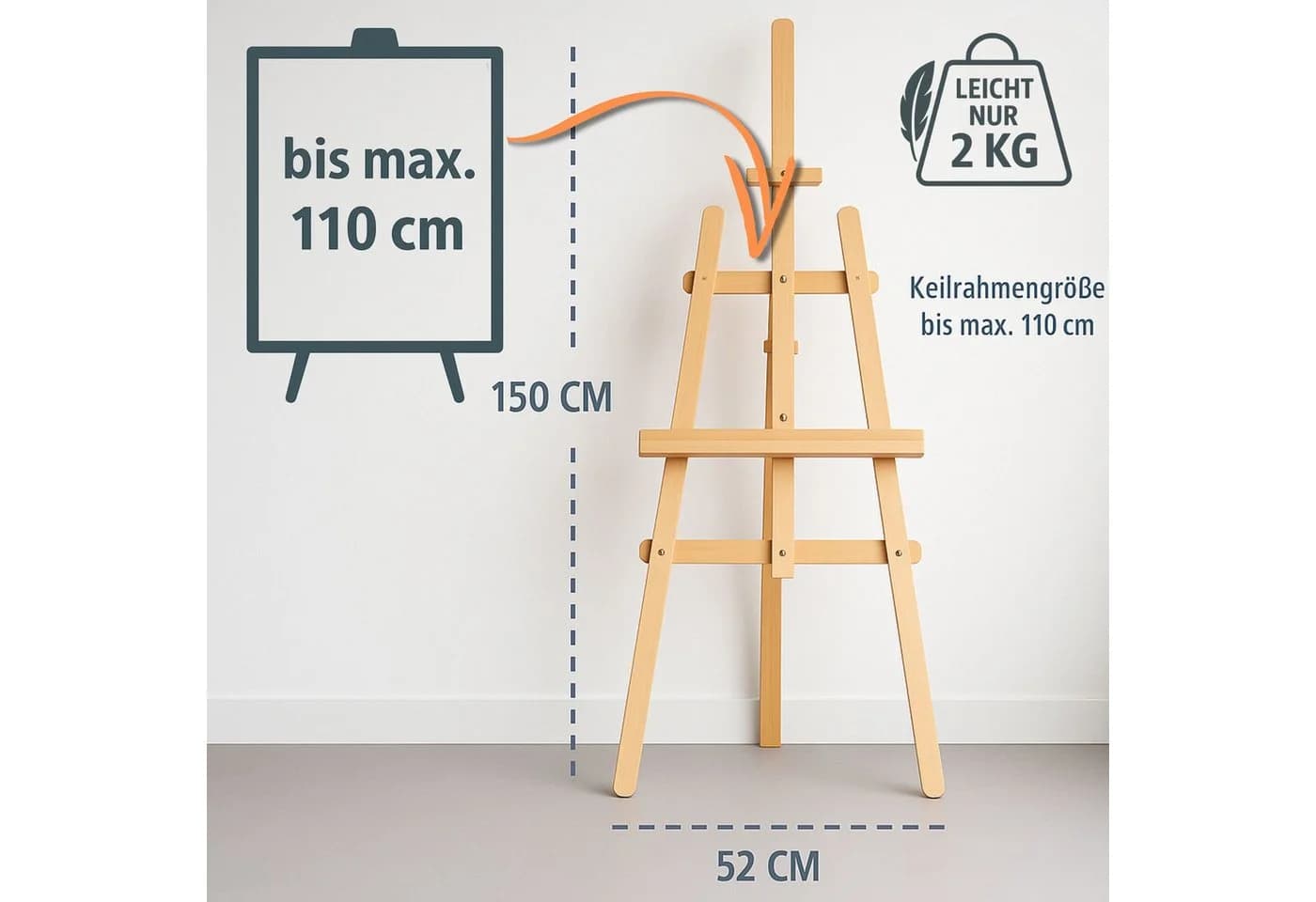 Amazinggirl Staffelei Holz Groß Leinwand Ständer - Massivholz