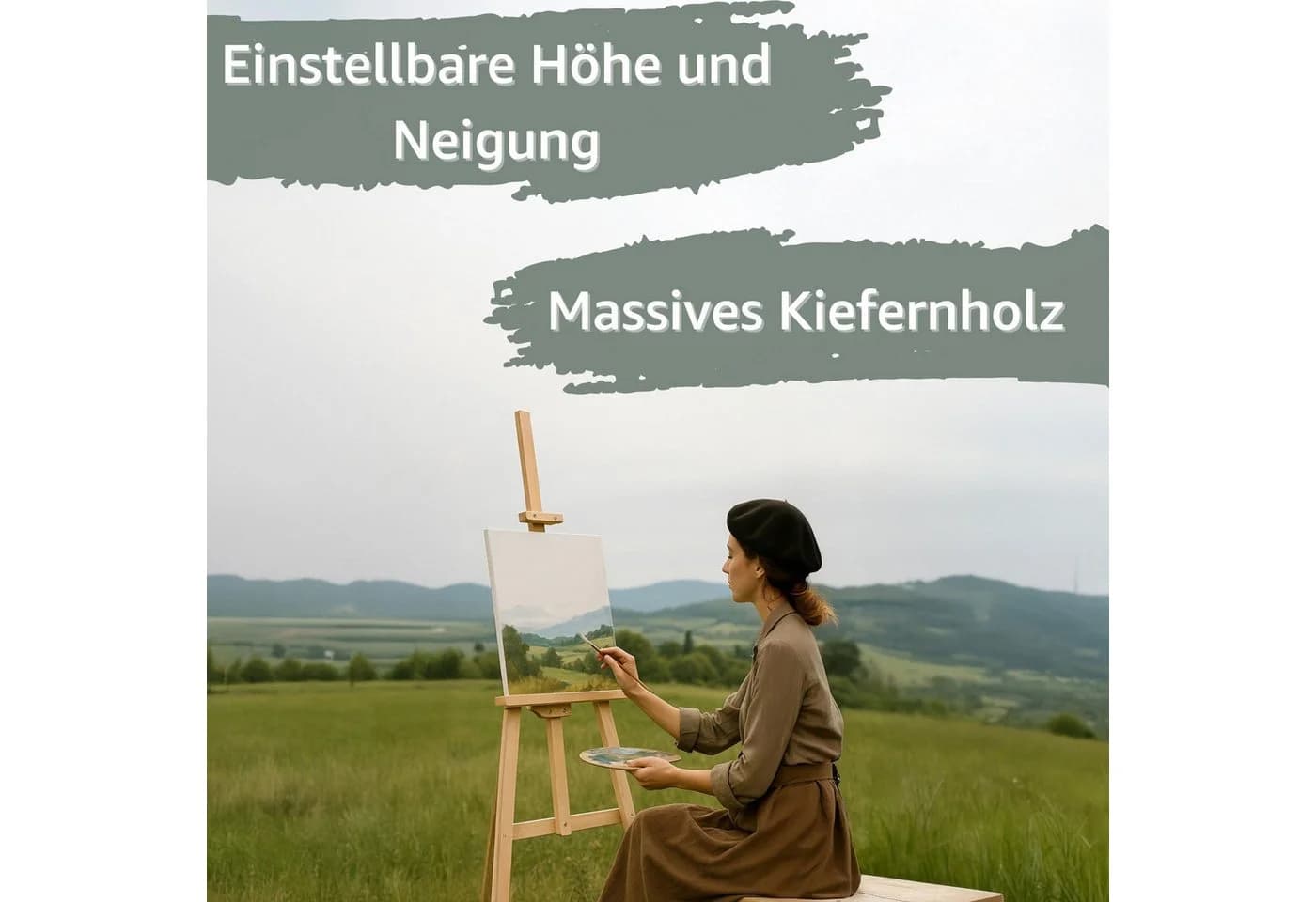 Amazinggirl Staffelei Holz Groß Leinwand Ständer - Massivholz - Bild 3