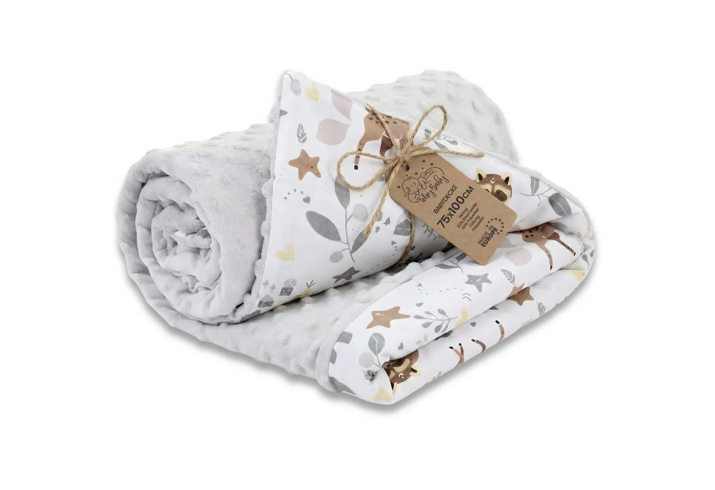 Totsy Baby Babydecke Kuscheldecke Grau Baumwolle Plüsch - Bild 2
