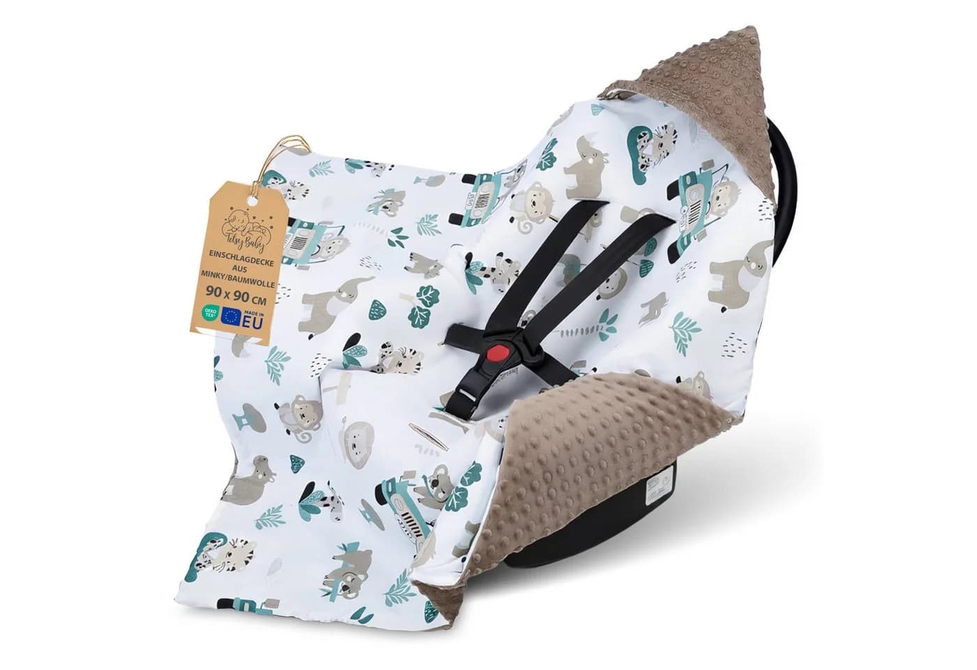 Totsy Baby Einschlagdecke Babyschale Decke Kinderwagen 90x90cm - Bild 2