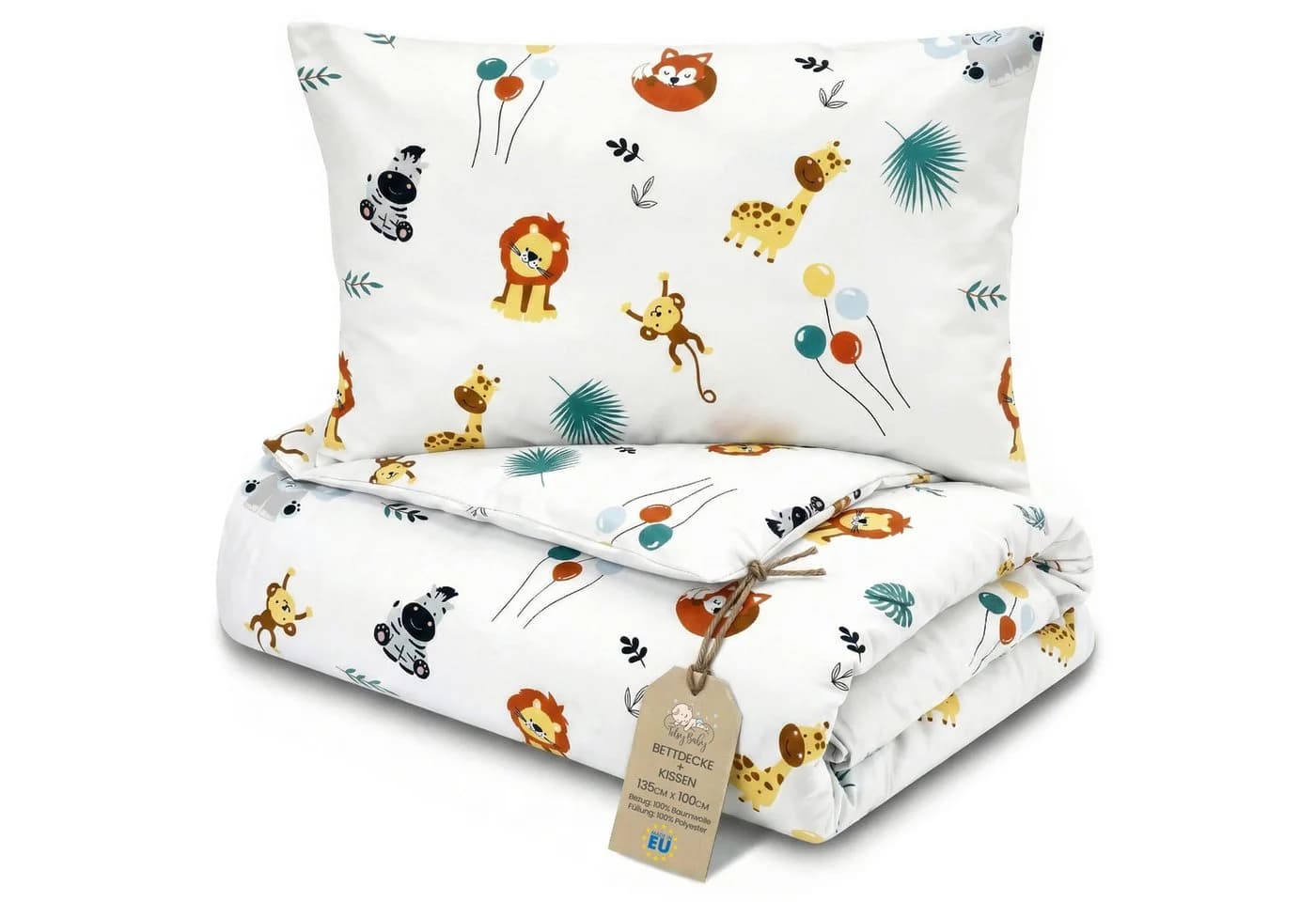 Totsy Baby Babybettwäsche Set Decke & Kissen aus Baumwolle Weiß - Bild 2