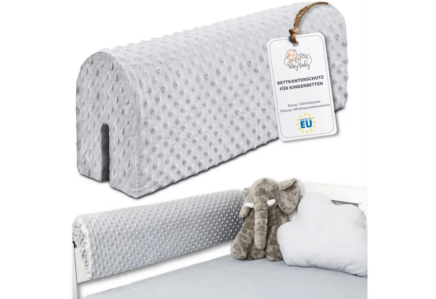 Totsy Baby Bettkantenschutz Kinderbett Grau Modern - Bild 2