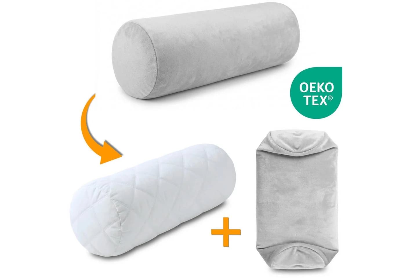 Amazinggirl Nackenrolle mit Bezug Beige Yoga Bolster Knierolle - Bild 3