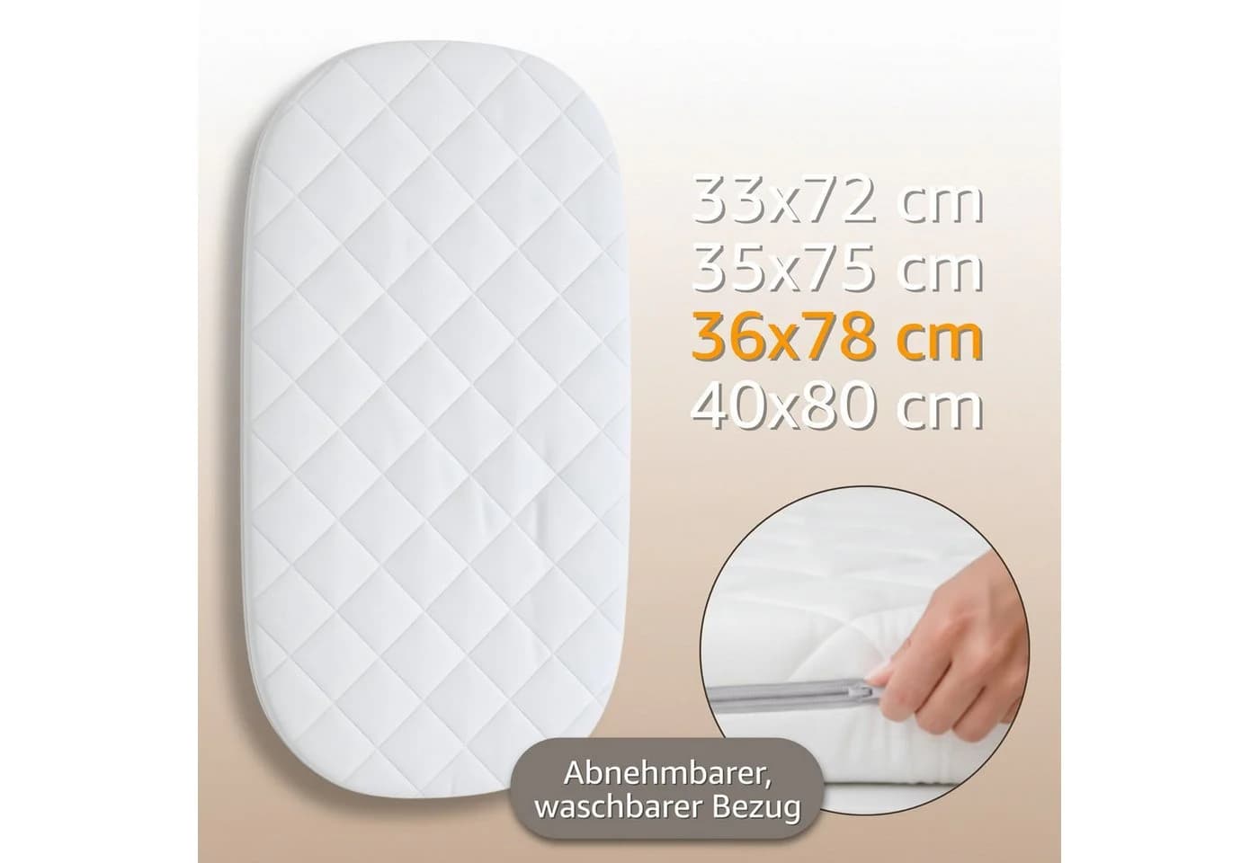 Totsy Baby Matratze für Babybett Reisebett mit abnehmbarem Bezug