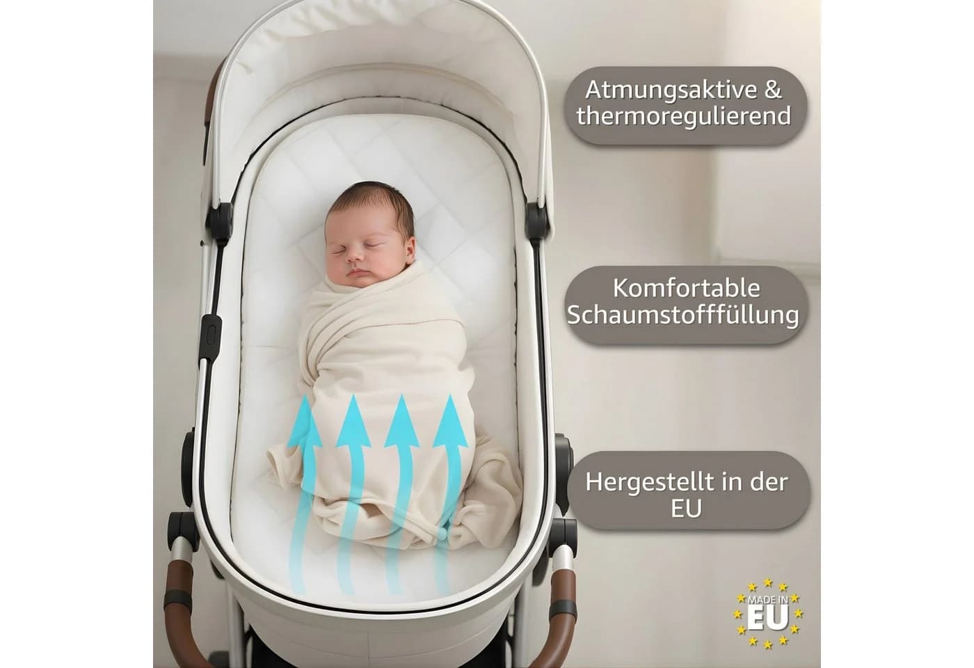 Totsy Baby Matratze für Babybett Reisebett mit abnehmbarem Bezug - Bild 5