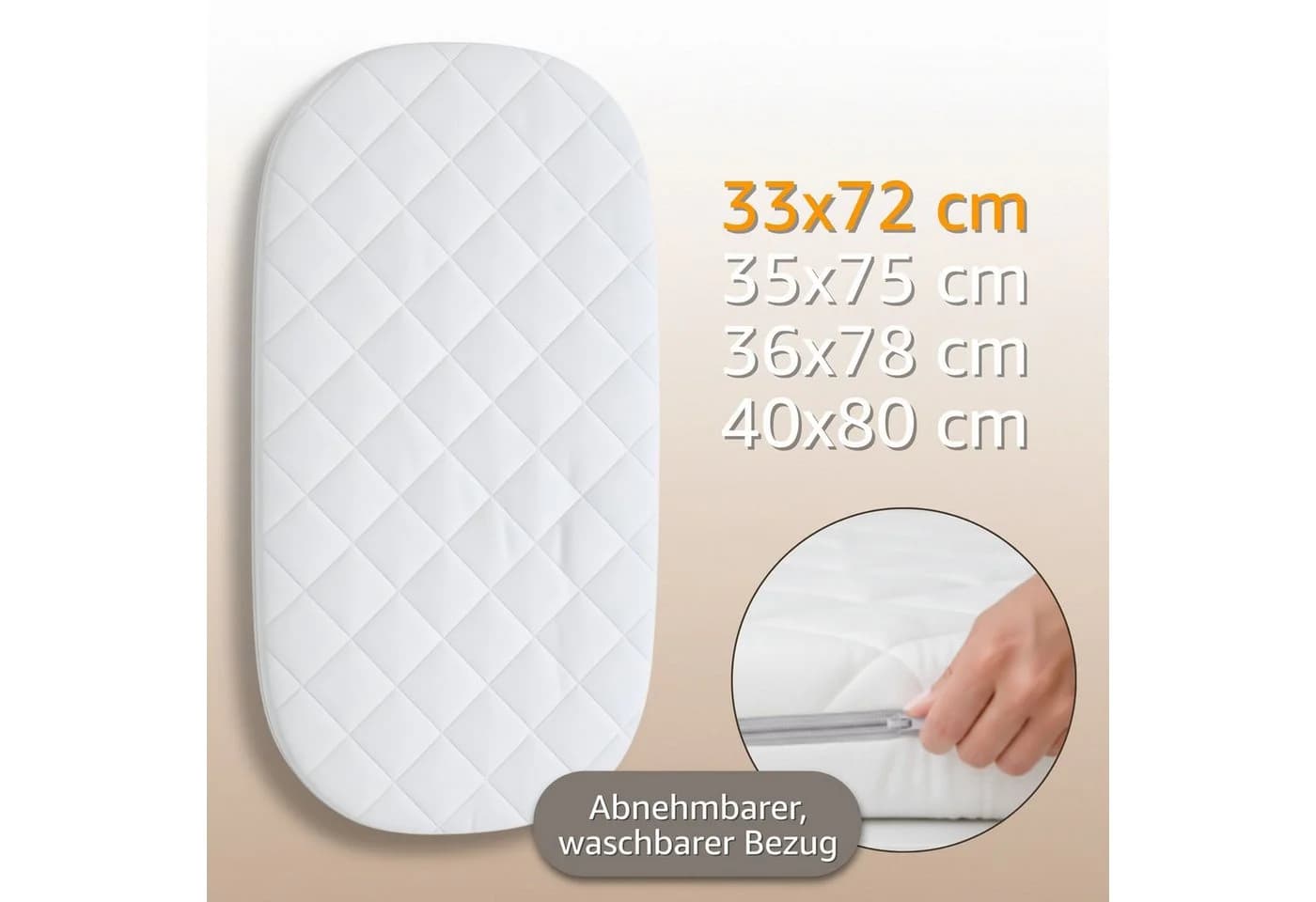 Totsy Baby Matratze für Babybett & Reisebett - Abnehmbarer Bezug