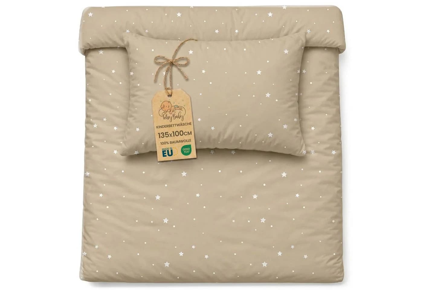 Totsy Baby Kinderbettwäsche Set Baumwolle Beige/Braun - Bild 2