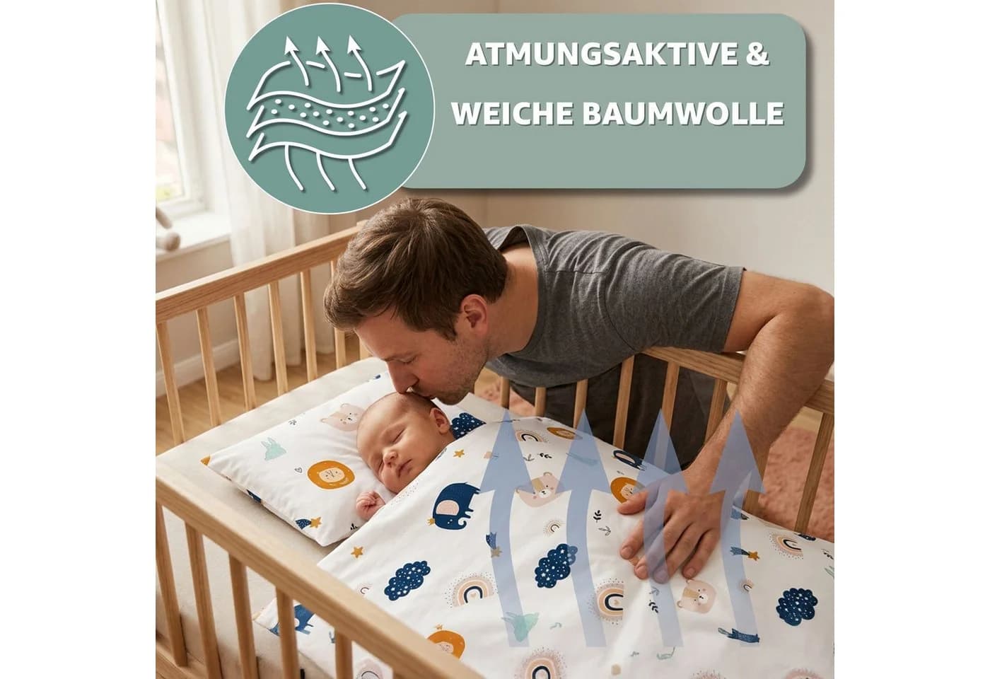 Totsy Baby Kinderbettwäsche Set Baumwolle Beige/Braun - Bild 5