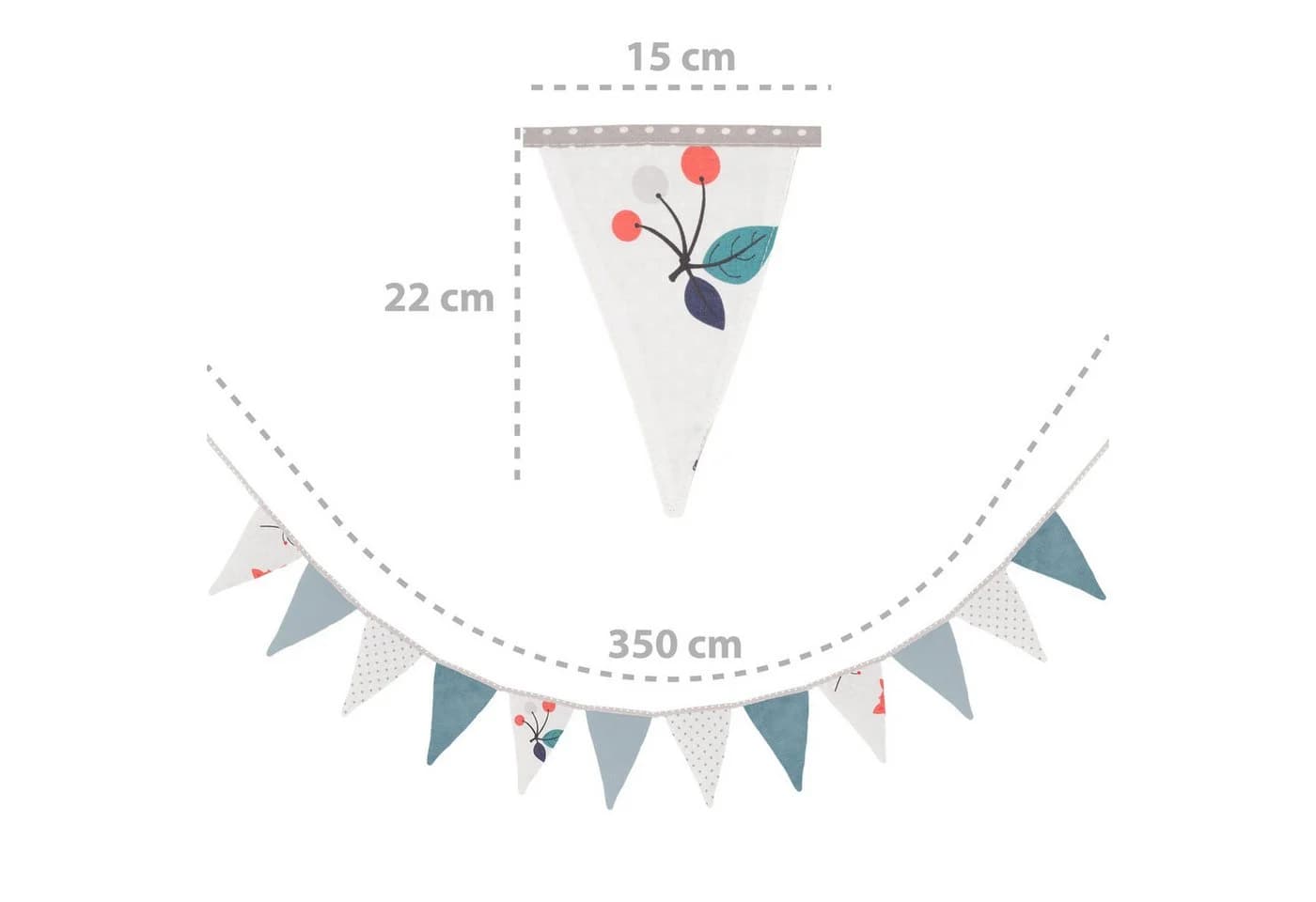 Totsy Baby Wimpelkette Kinderzimmer Deko – Beidseitige Stoffgirlande - Bild 3