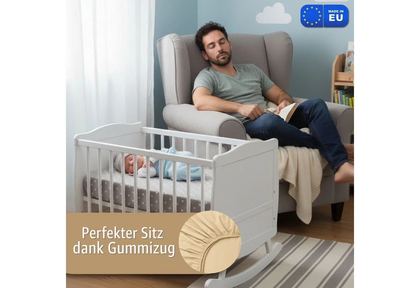 Totsy Baby Spannbettlaken Set 2x + wasserdichter Matratzenschoner - Bild 3