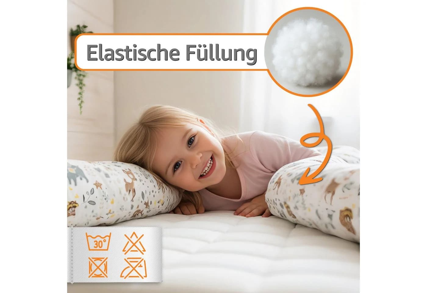 Totsy Baby Seitenschläferkissen Grau - Flexibles Body Pillow & Bettrolle - Bild 5
