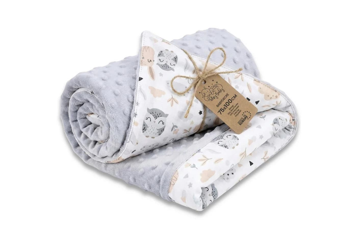 Totsy Baby Babydecke Grau Baumwolle Plüsch Kuscheldecke - Bild 2