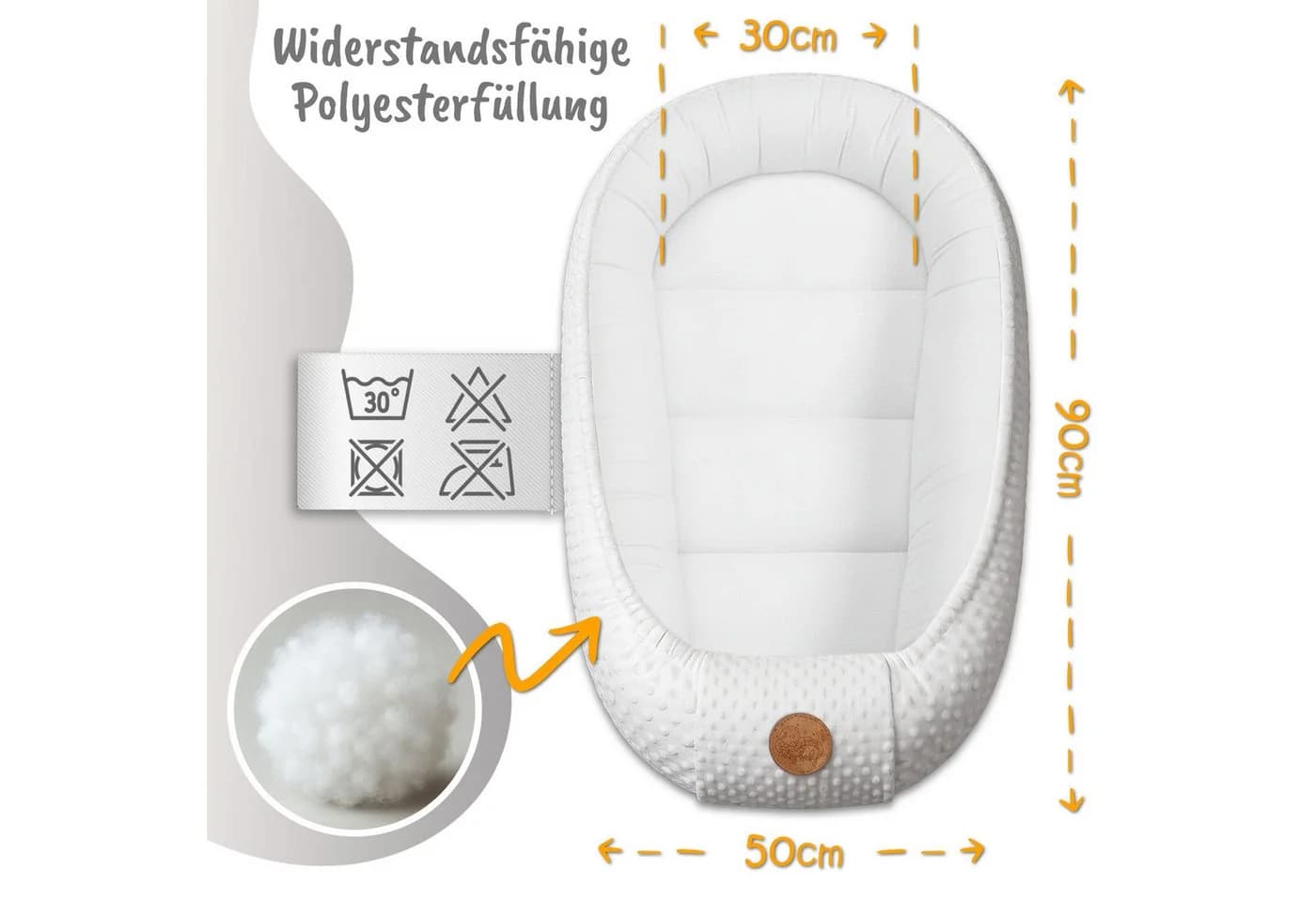 Totsy Baby Kuschelnest Beige mit Sternen - Babynest für Kinderbett