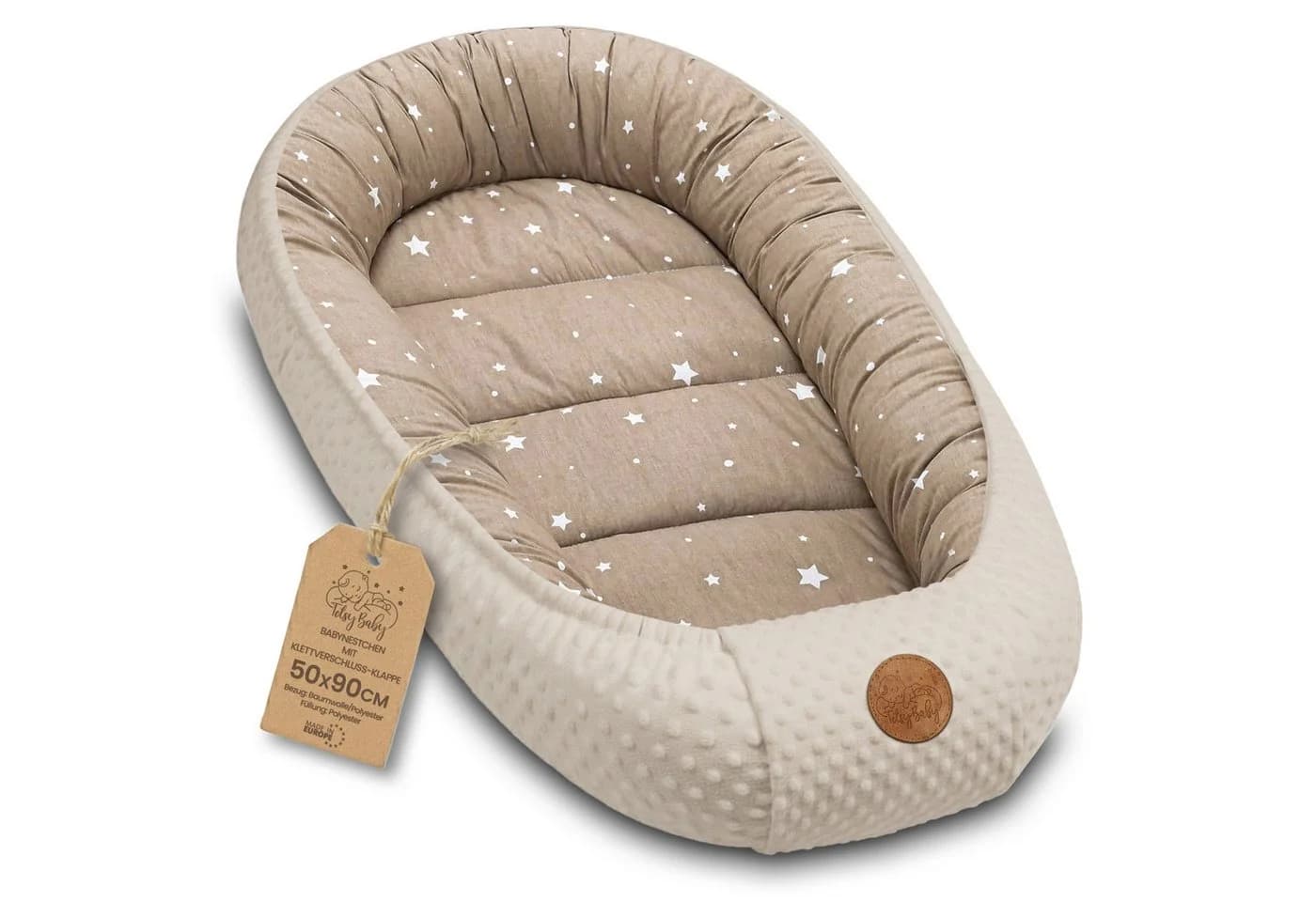 Totsy Baby Kuschelnest Beige mit Sternen - Babynest für Kinderbett - Bild 2