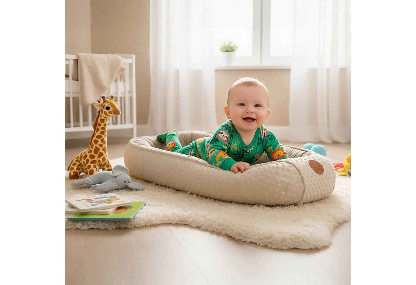 Totsy Baby Kuschelnest Beige mit Sternen - Babynest für Kinderbett - Bild 5