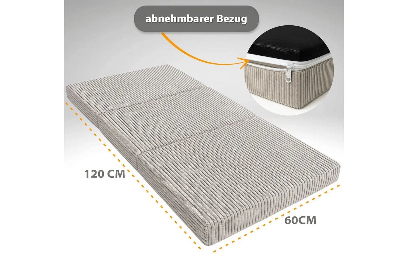 Totsy Baby Babymatratze Klappmatratze Faltbar 60x120 cm Beige
