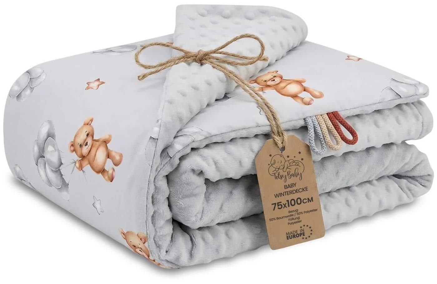 Totsy Baby Babydecke Kuscheldecke Baumwolle Plüsch Beige - Bild 2