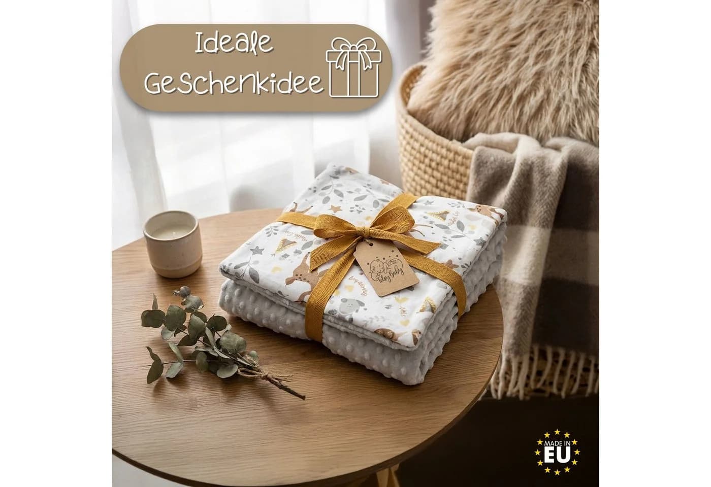 Totsy Baby Babydecke Kuscheldecke Baumwolle Plüsch Beige - Bild 4