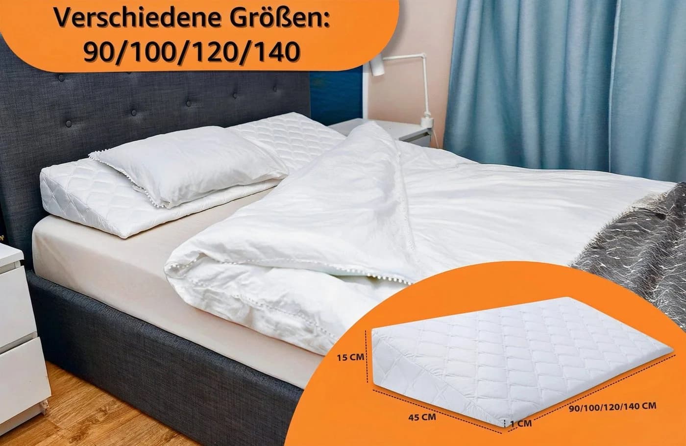 Totsy Baby Sofakissen Keilkissenbezug 45x90 cm - Hygienisch & Modern - Bild 3
