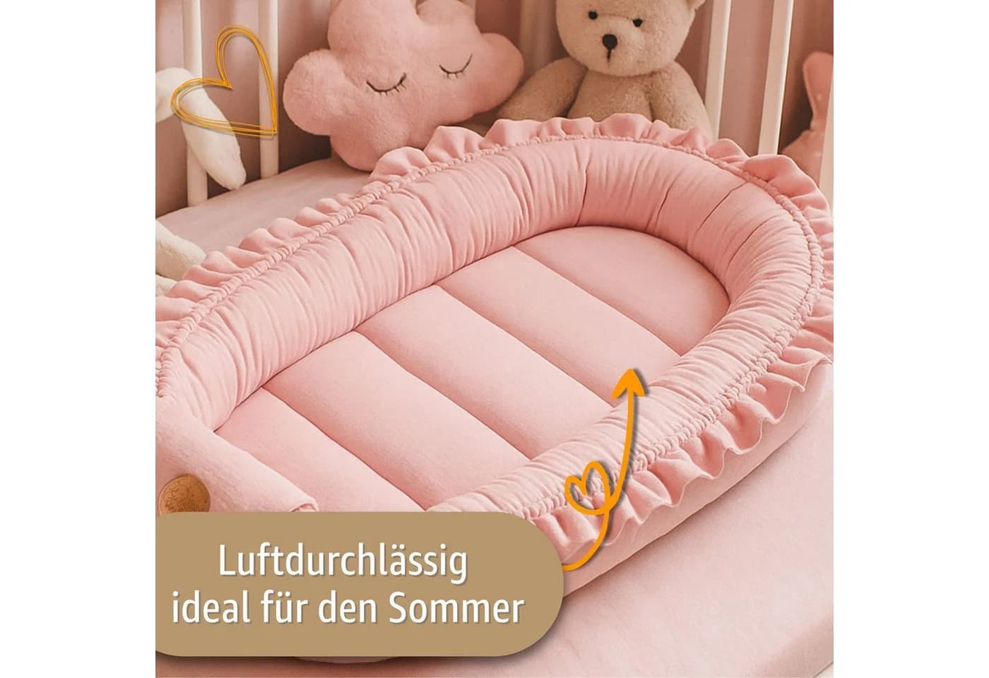 Totsy Baby Kuschelnest Musselin Tragbar Beige Rüsche - Bild 3